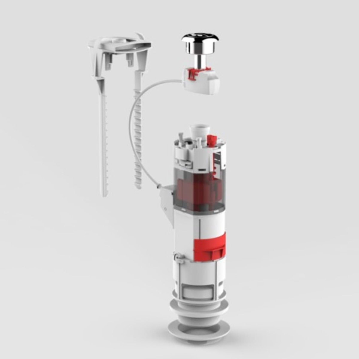 Toilet Spoelonderdeel - Binnenwerk Reservoir - Toilet Reparatie - Twee Hoeveelheden - Verstelbaar - Chroom