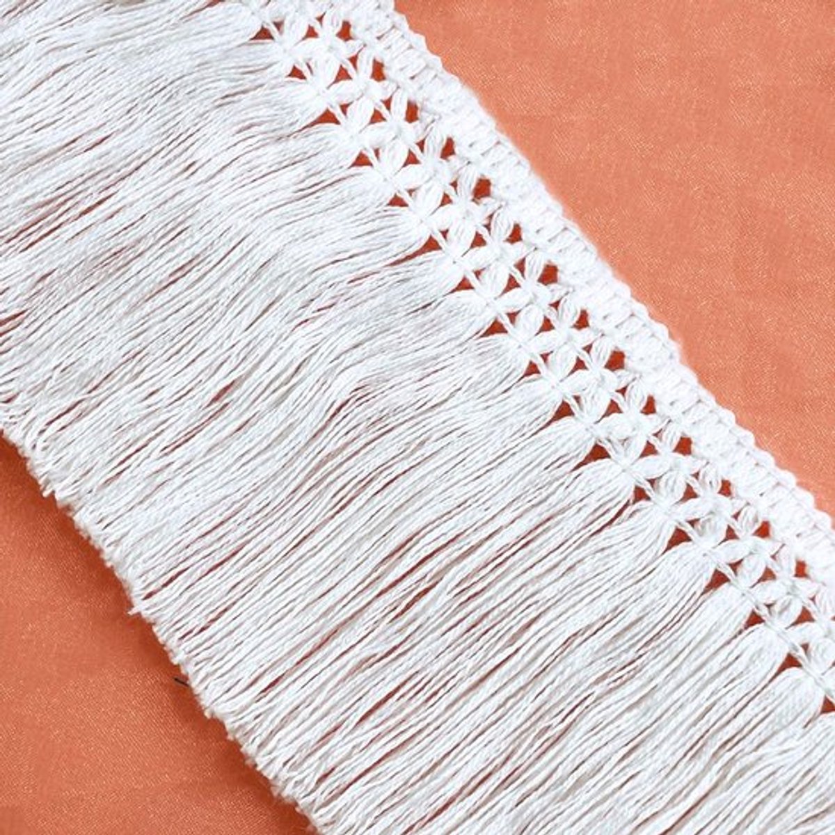 Jhubersproducts - Katoenen Kwastje - Franjes - DIY Accessoires - Wit - Franje Boord