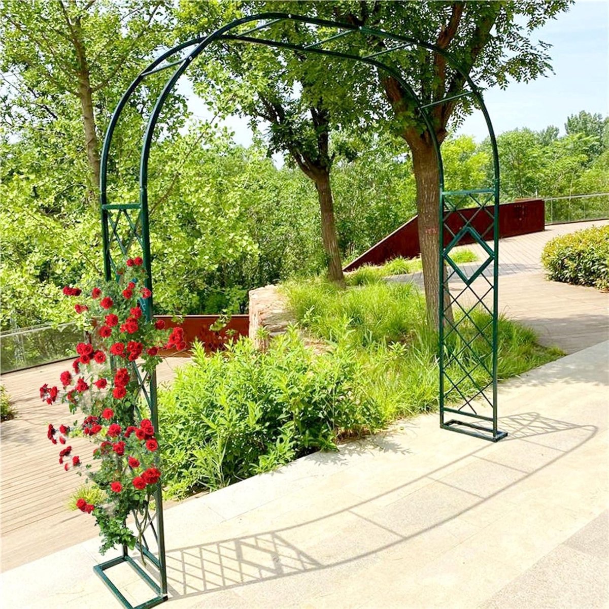 Rozenboog Metaal - Tuinboog Klimplanten - Decoratieve Entree - Roestwerende Coating - 180 x 230 cm - Zwart