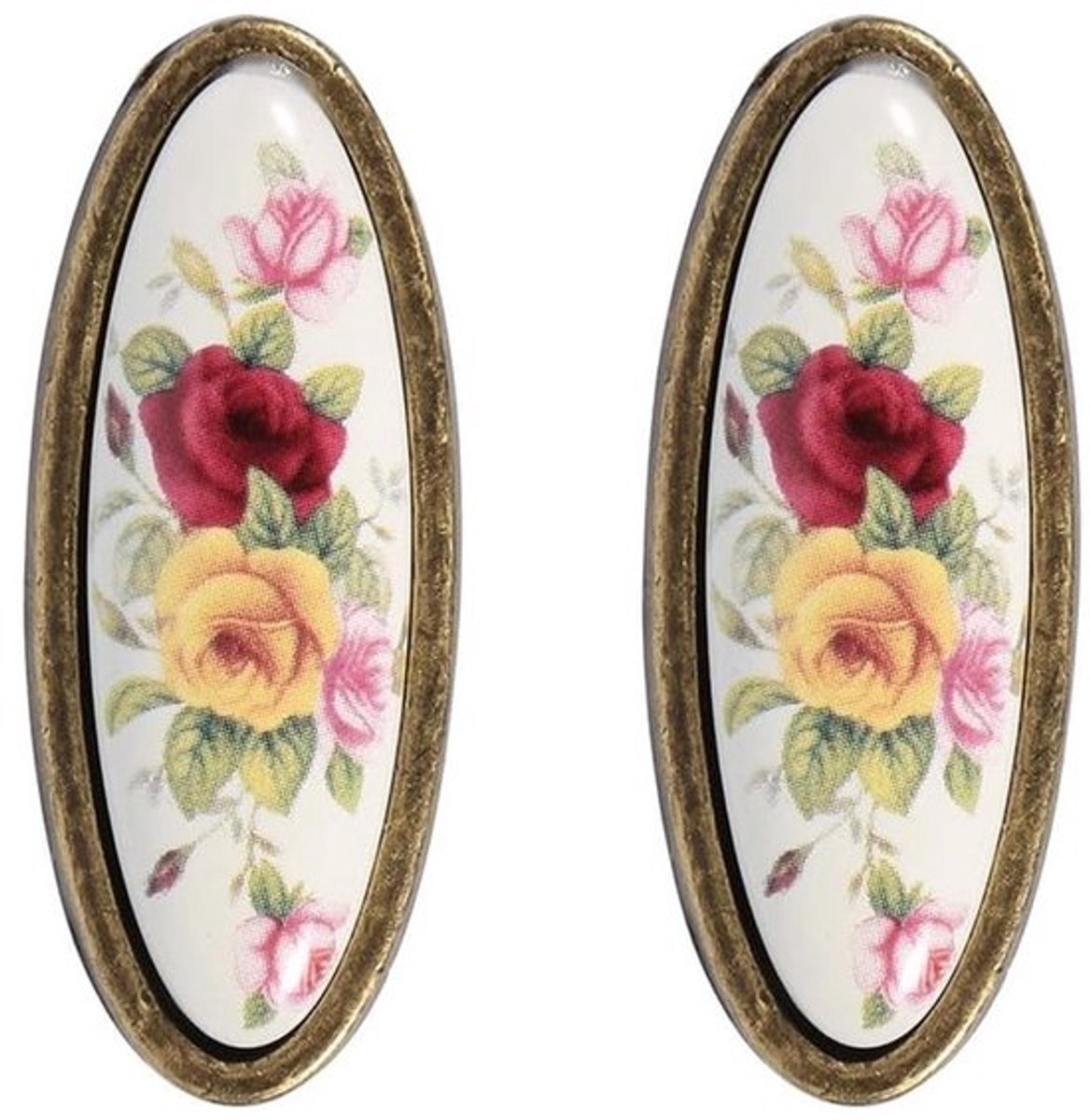 Zeynomax - Antique Door Knob - Vintage Bronze - Floral Pattern - 8 Pieces - Ideal