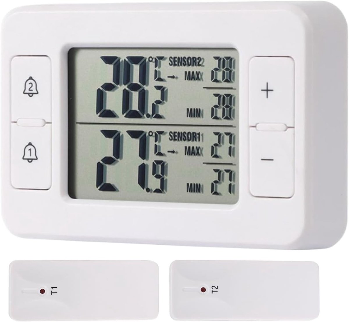 Temperatuursensor Koelkast - Vriezer Controller - Temperatuur Bewaken - Dubbele Draadloze Sensor - 11 Centimeter - Uniek