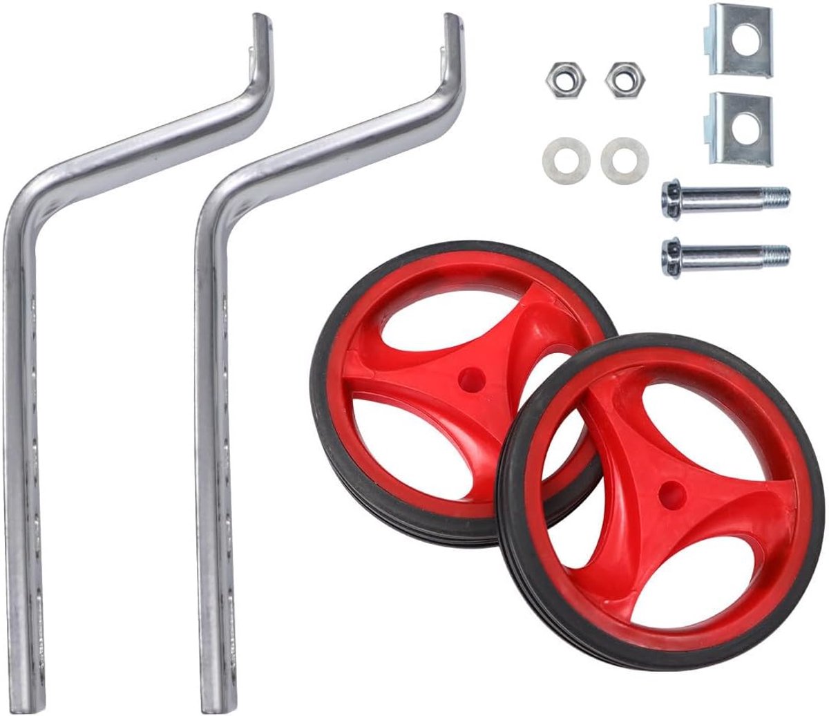 Kinderfiets Zijwieltjes - Steunwielen Balanswielen - Kinderen Leren Fietsen - Met Knipperlicht - 4.33 inch - Rood