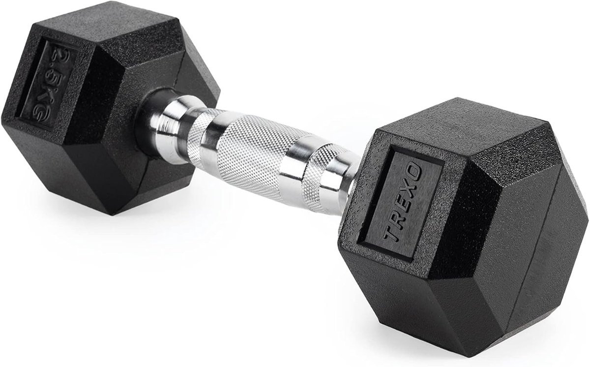 Halters - Rubber en Gietijzer - Hexagon Vorm - Ergonomische Grip - Voor Thuis Krachttraining