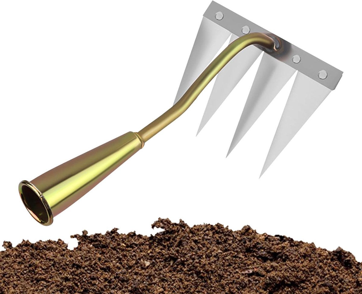 Onkruidsteker - Tuinhark Wieden - Onkruid Verwijderen - Ergonomische Handgreep - 18 cm - Zwart