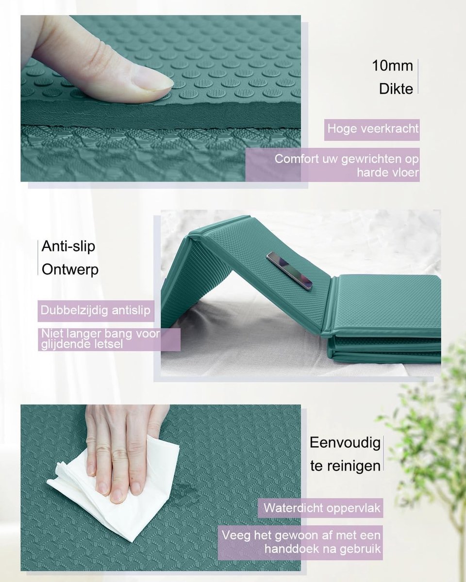 Opvouwbare Yogamat XXL - TPE - Antislip - Draagbaar - Voor Thuis en Reizen