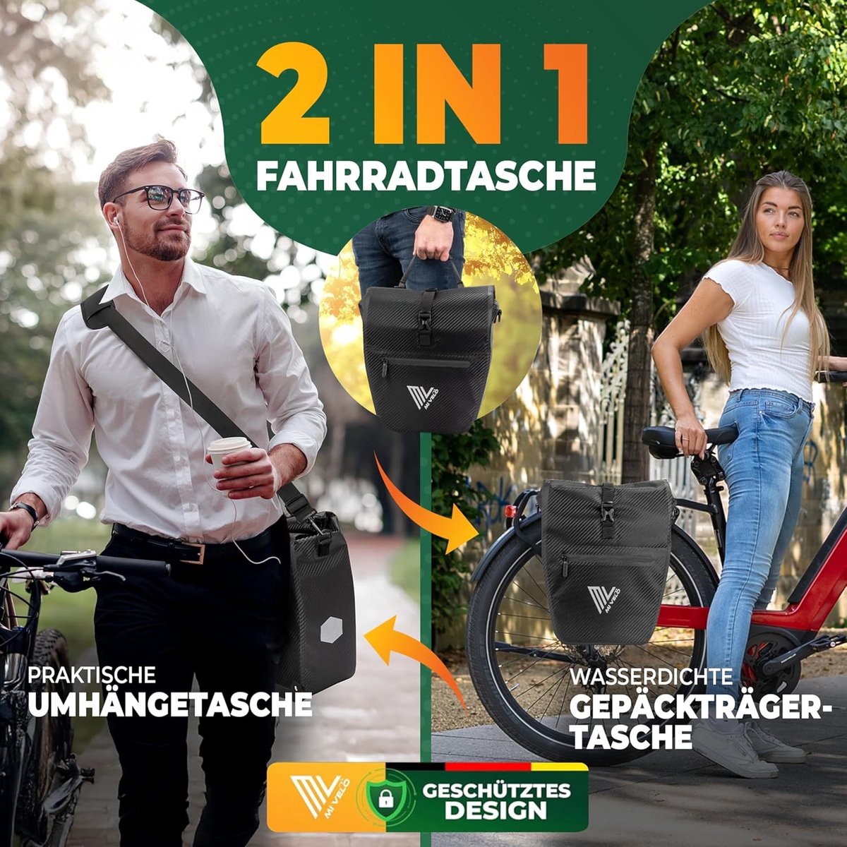 Fietstas - Carbon - Waterdicht - 25 liter - Voor Fietsers
