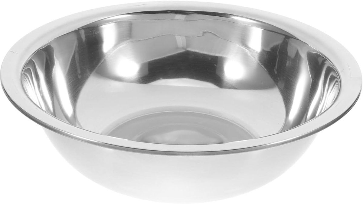 Roestvrijstalen Wasbak - Mengkom Ronde Schaal - Huishoudelijke Taken - Diep en Ruim Ontwerp - 30 cm - Zilver