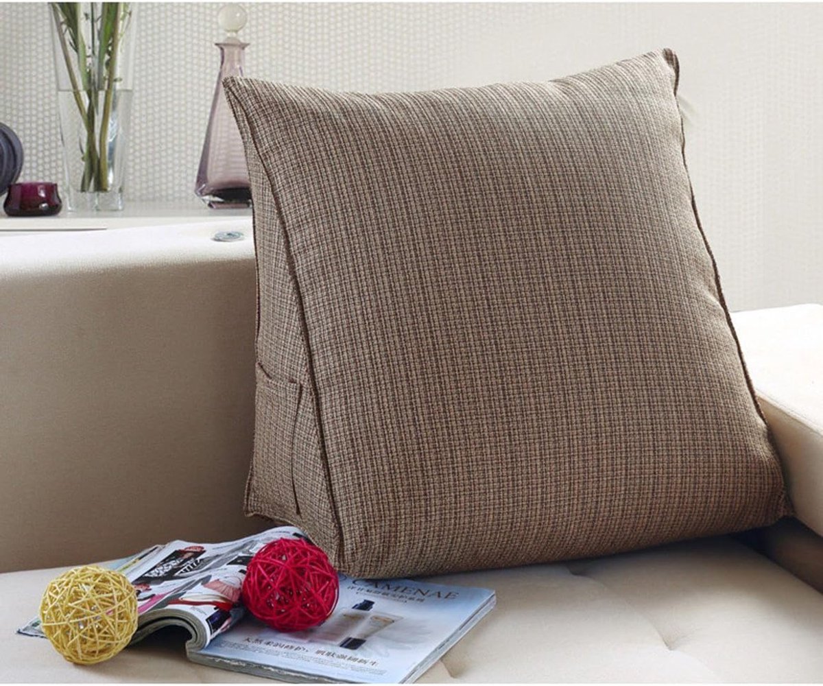 Leeskussen - Leunsteun Kussen - Comfortabel Lezen - 360 Graden Ondersteuning - 47x25x40CM - Grijs