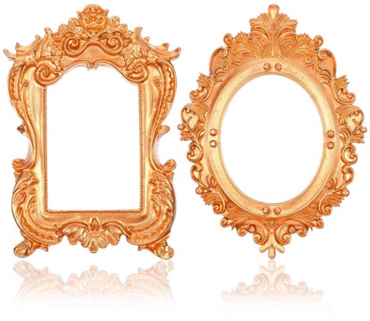 Mini set fotolijsten oranje goud barokke stijl