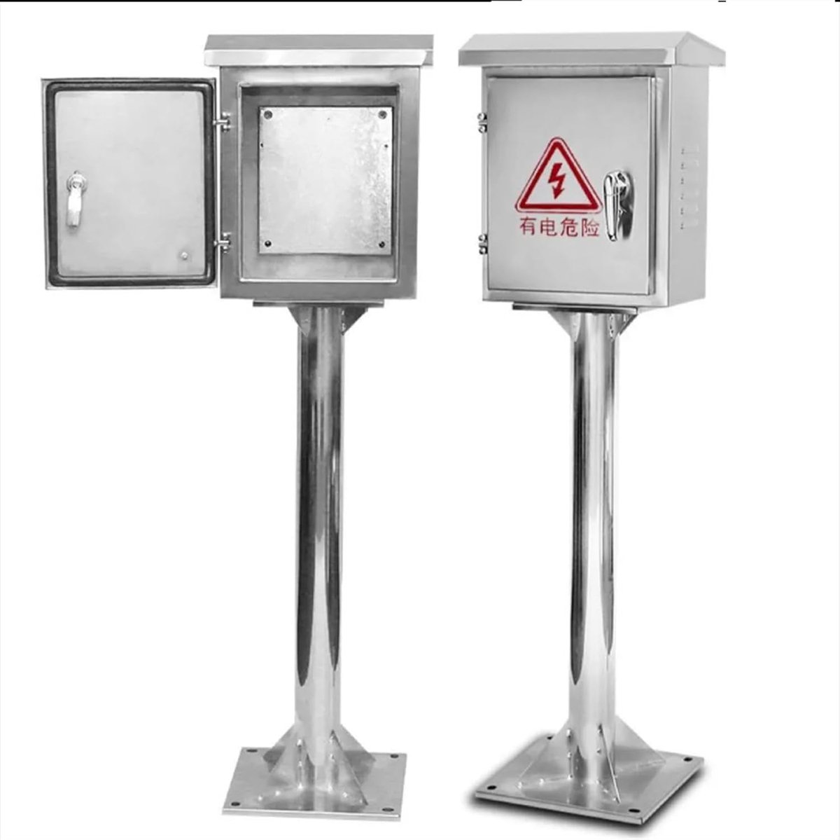 Aansluitkast Elektrische Meterkast - Verdeelkast Buiten - Elektrische Projecten - Roestvrij Staal IP66 - 80cm hoog - Grijs