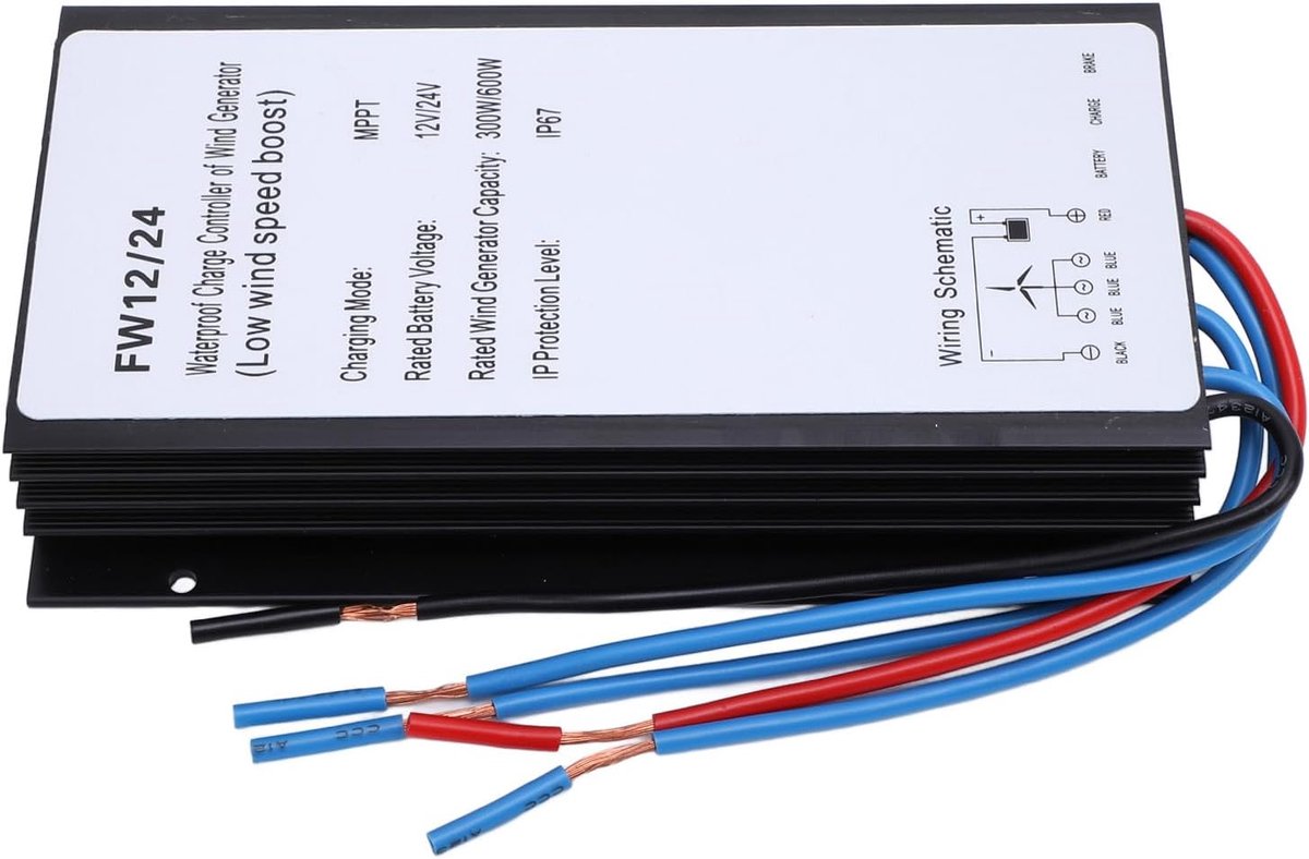 Windturbine Laadregelaar - Energie Converter - Batterij Opladen - Automatische Bescherming - Tot 600W - Zilver