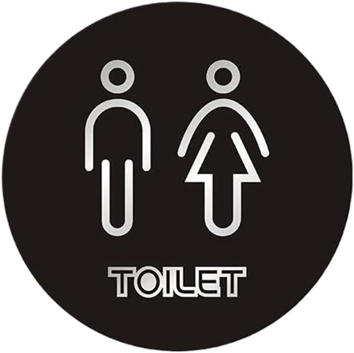 Badkamerbord Deurbordje - Wandbord WC Signaal - Openbare Toiletten Vinden - Universeel Erkend Symbool - 16x16cm - Wit