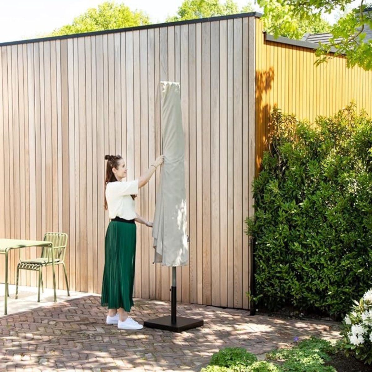 Parasol - Parasol met Voet - Zweefparasol - Roze - 300cm x 300cm x 258cm – foto 4