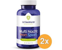 Vitakruid 2x Vitakruid Multi Nacht Man Sport 100% Vegan (90 tabletten)