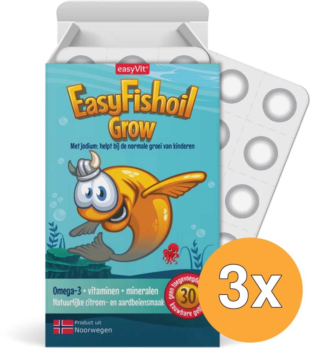 3x Easyvit Easyfishoil Grow (30 gummies)