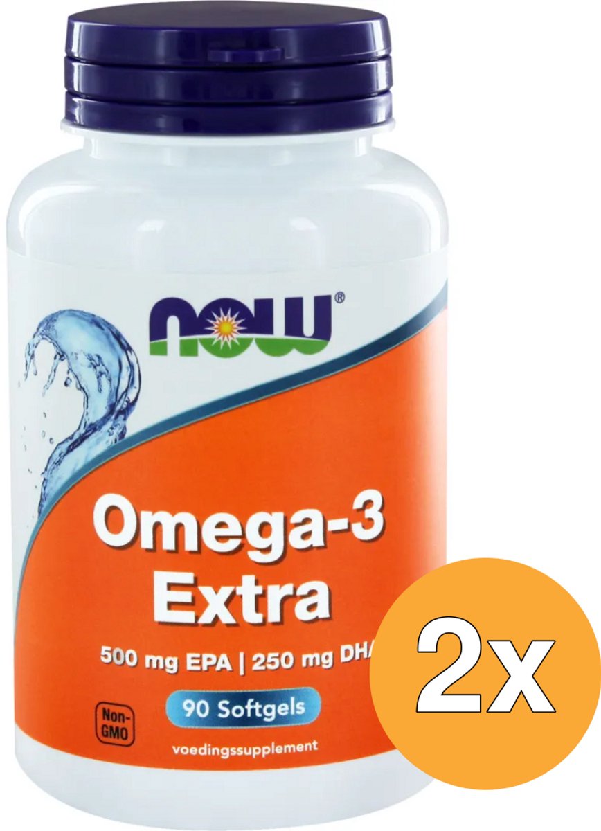 2x Now Omega-3 Extra 500 Mg Epa 250 Mg Dha (90 softgels)