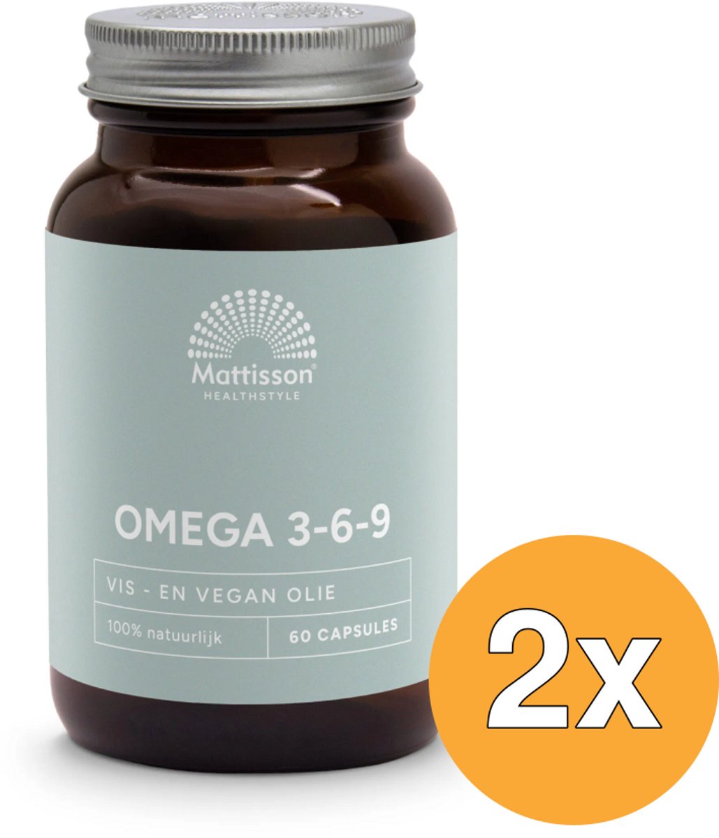 2x Mattisson Omega 3 6 9 Vis Teunisbloem Lijnzaad (60 capsules)