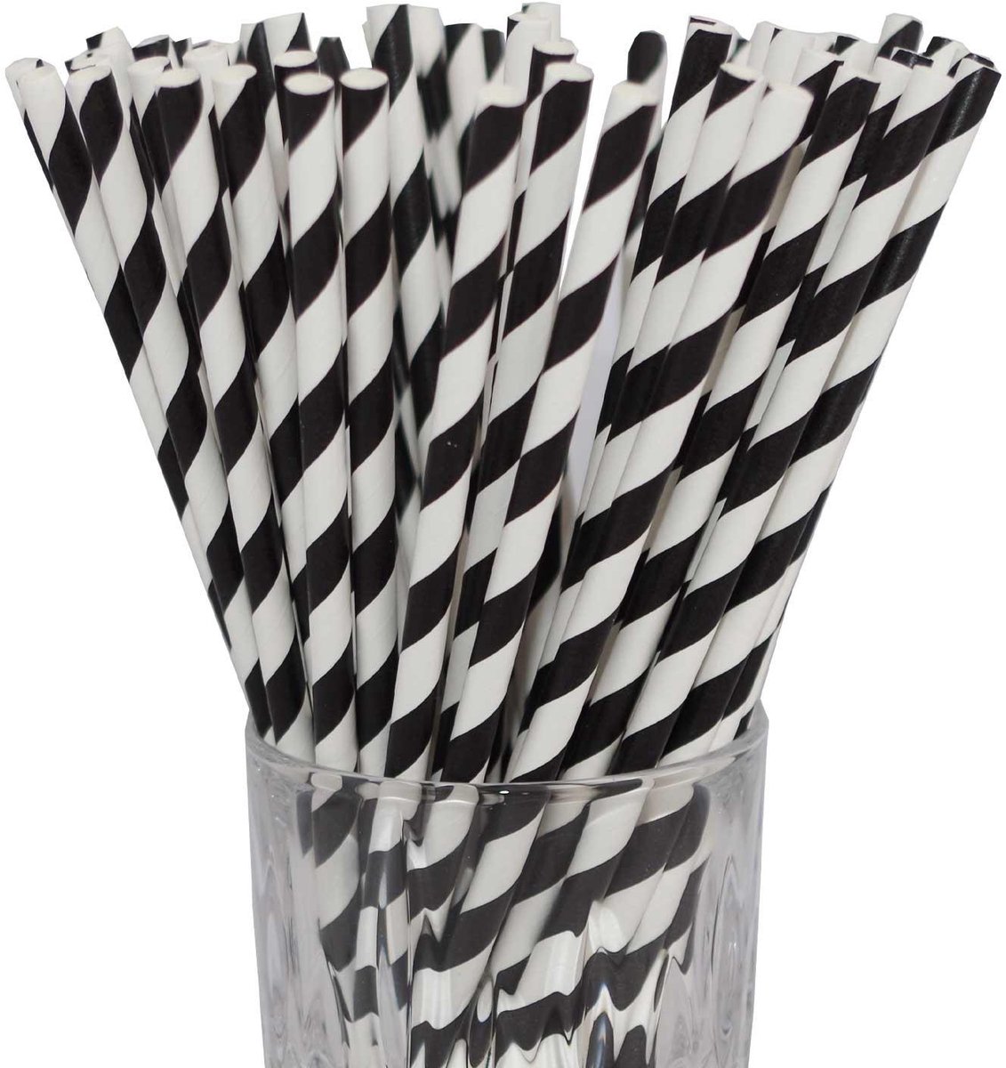 Papier-Trinkhalme gestreift 20 cm Set van 100