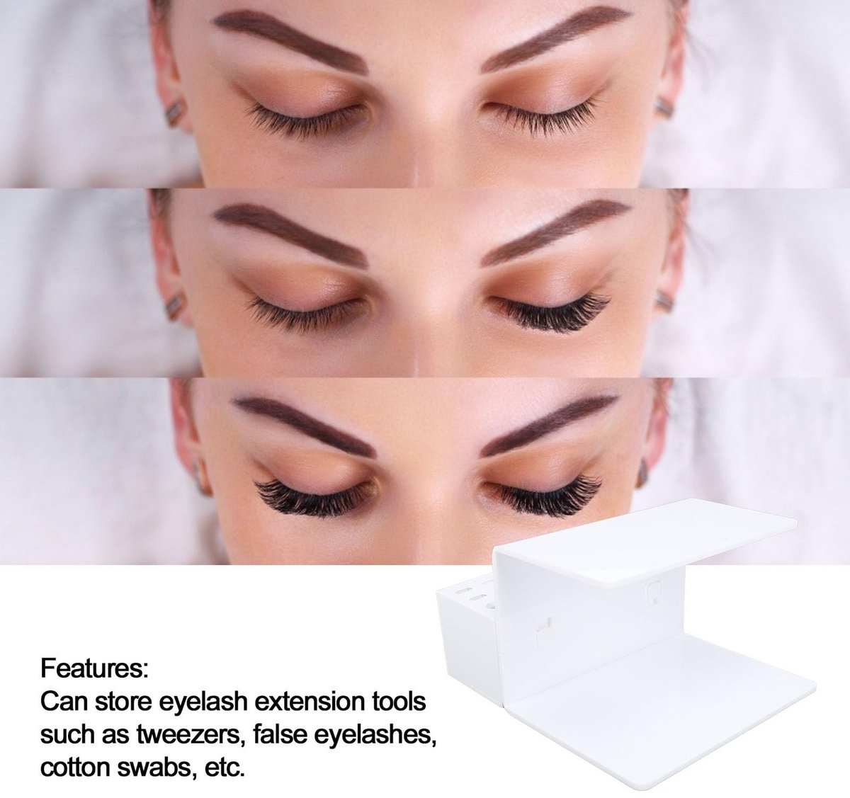 Dailygoods- Wimperorganizer Premium Kwaliteit - Wimperaccessoires - Wimperverlengingsbenodigdheden - 3 Ronde Gaten - 6 Platte Gaten - Ondersteunt Pincetten - Wimperhouder