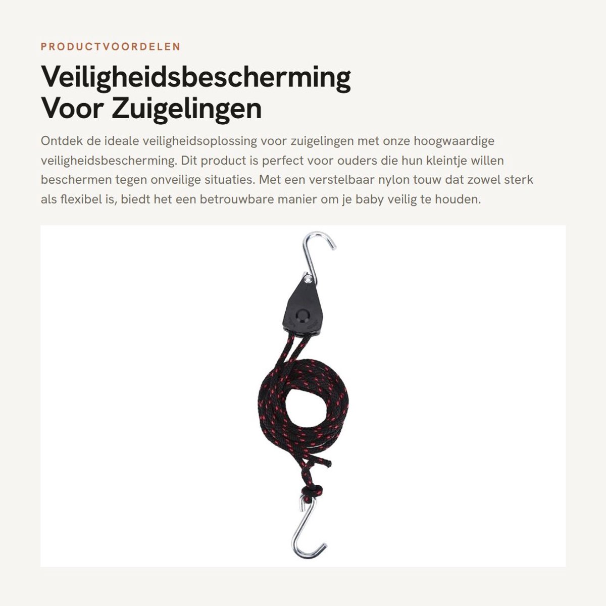 Dailygoods- Veiligheidsbescherming Verstelbaar - Gevlochten Nylon Touw - Heavy Duty S-Haken - Voor Kajak/Kano/Boot - Brede Toepassing - Schokbestendig