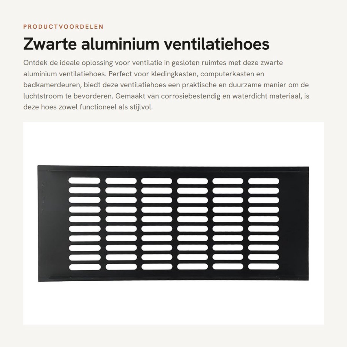 Dailygoods- Ventilatiehoes Zwart - Ventilatierooster Aluminium - Afzuigventiel - Ventilatie in Kasten - Corrosiebestendig - Eenvoudig te Installeren