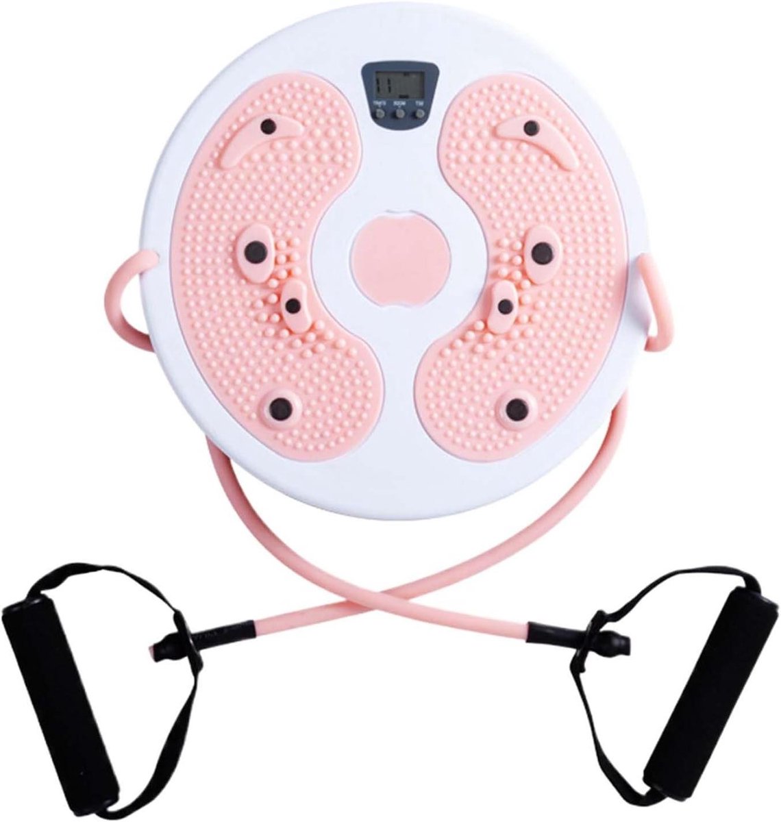 Taille Torsie Machine - Buik Draaischijf - Core Training - Met Geïntegreerde Teller - 28 cm Diameter - Roze Wit