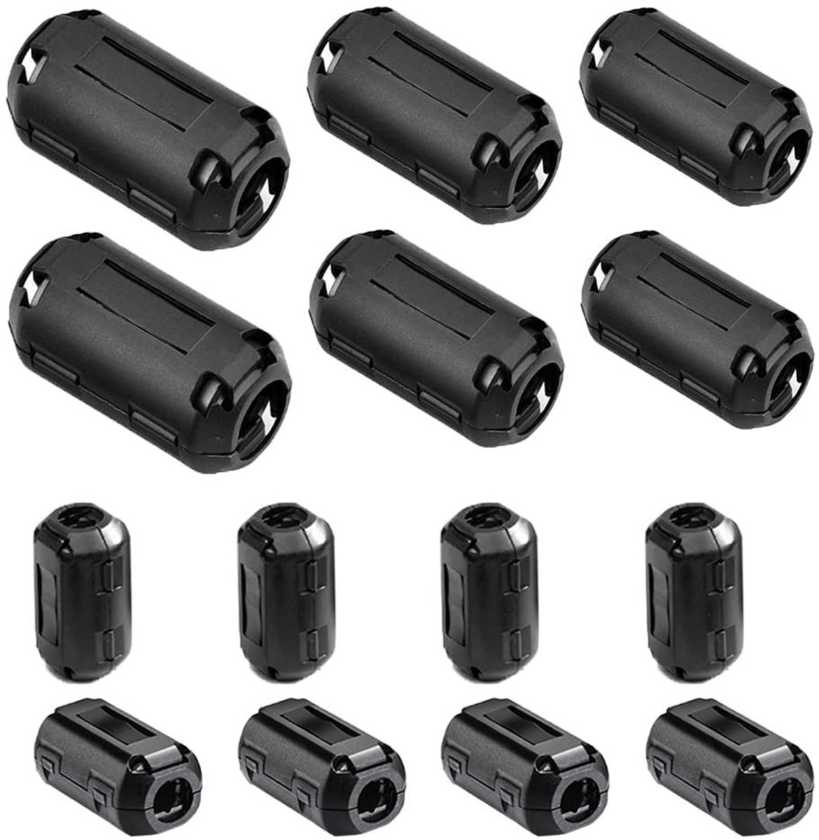 Dailygoods - Clip-on ferrietringkernset - Ruisonderdrukker - Zwart - Kabelclip - Anti-interferentie hoogfrequent filter - Geschikt voor divers...