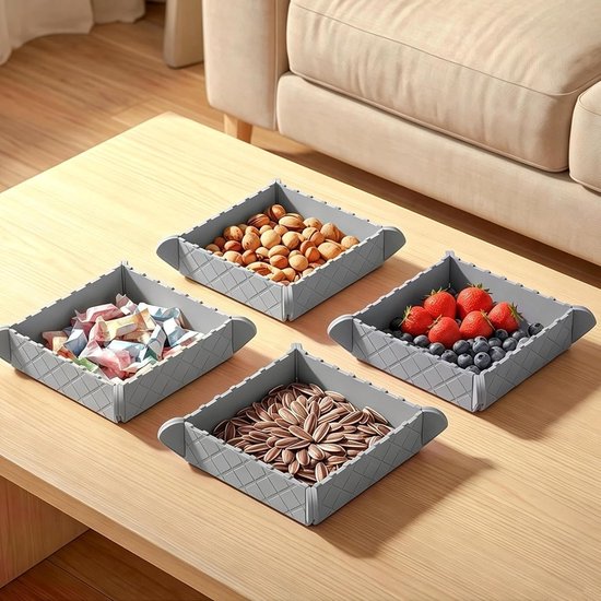 Opvouwbaar Eetbord - Serveerschaal Siliconen - Picknick en Camping - Magnetisch en Antislip - 21.6 cm - Niet gespecificeerd — afbeelding 5