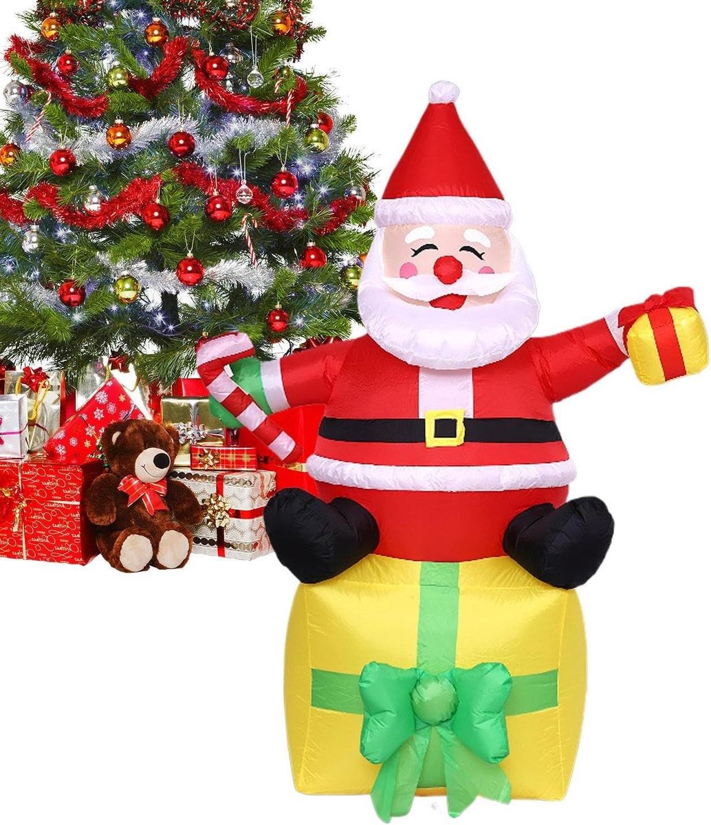 Opblaasbare Kerstfiguur - Feestelijke Decoratie - Tuin Verlichten - Waterproof LED - 180 cm - Multicolor