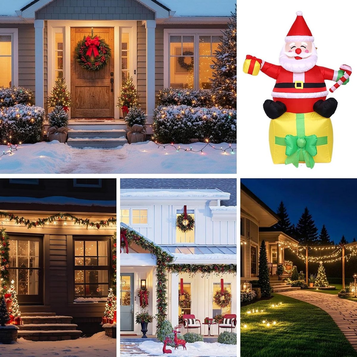 Opblaasbare Kerstfiguur - Feestelijke Decoratie - Tuin Verlichten - Waterproof LED - 180 cm - Multicolor – foto 2