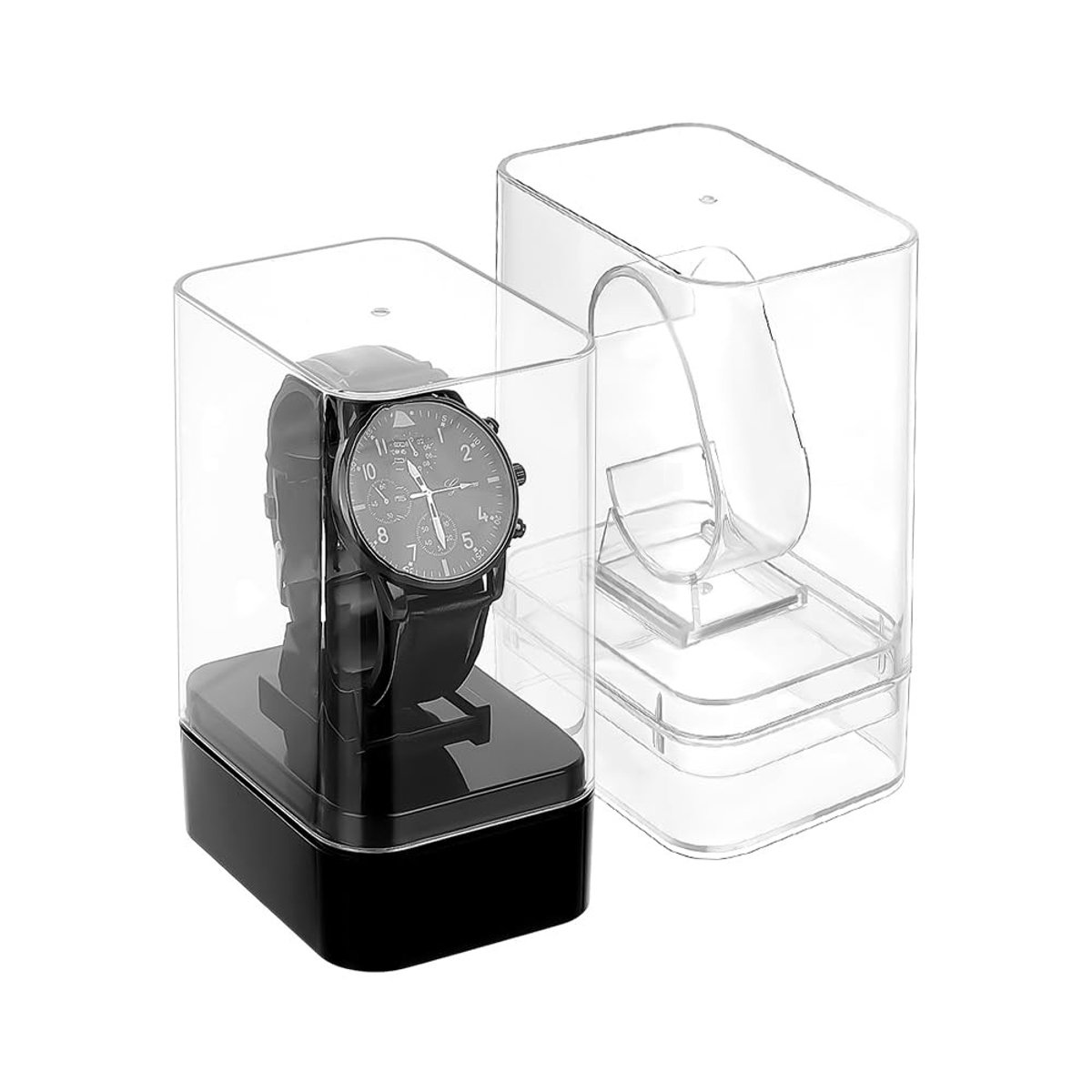 Dailygoods- Horlogehouder Met Stabiele Display - Horloge Houder - Horloge Display Doos - Kunststof - Compact - 8,7 cm x 6,4 cm x 12,8 cm