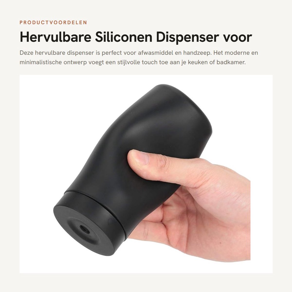 Dailygoods- Afwasmiddel Dispenser 240 ml - Knijpdispenser - Siliconen - Handzeepdispenser - Modern - Duurzaam - Zeepdispenser