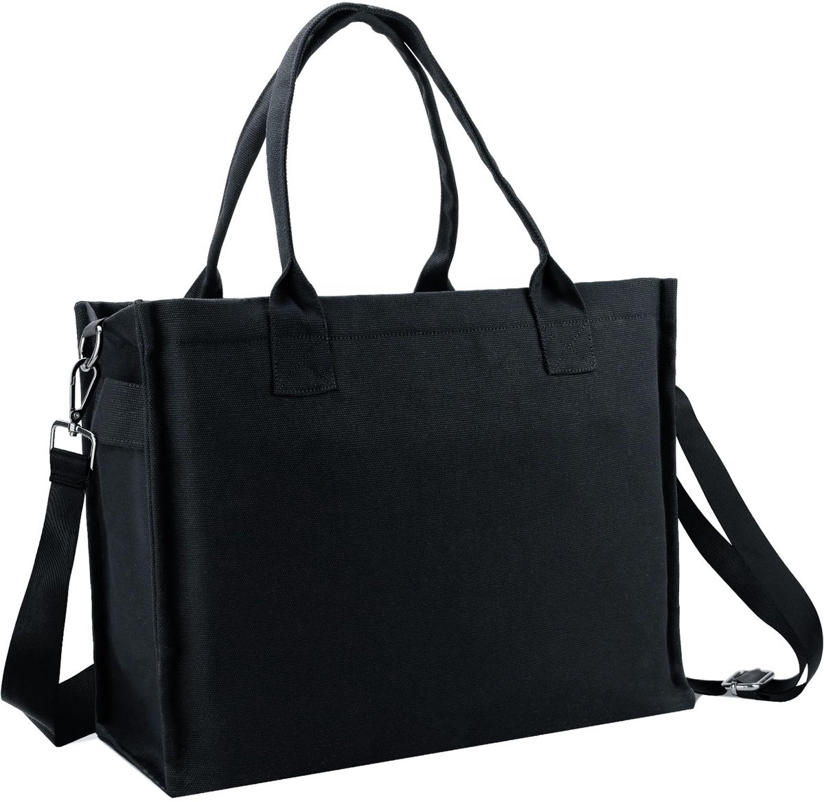 Dailygoods- Draagtas grote laptop - Canvas tas - Crossbody tas - Handtas met rits - Reistas - 2 zijzakken - 1 ritsvak - 1 computervak
