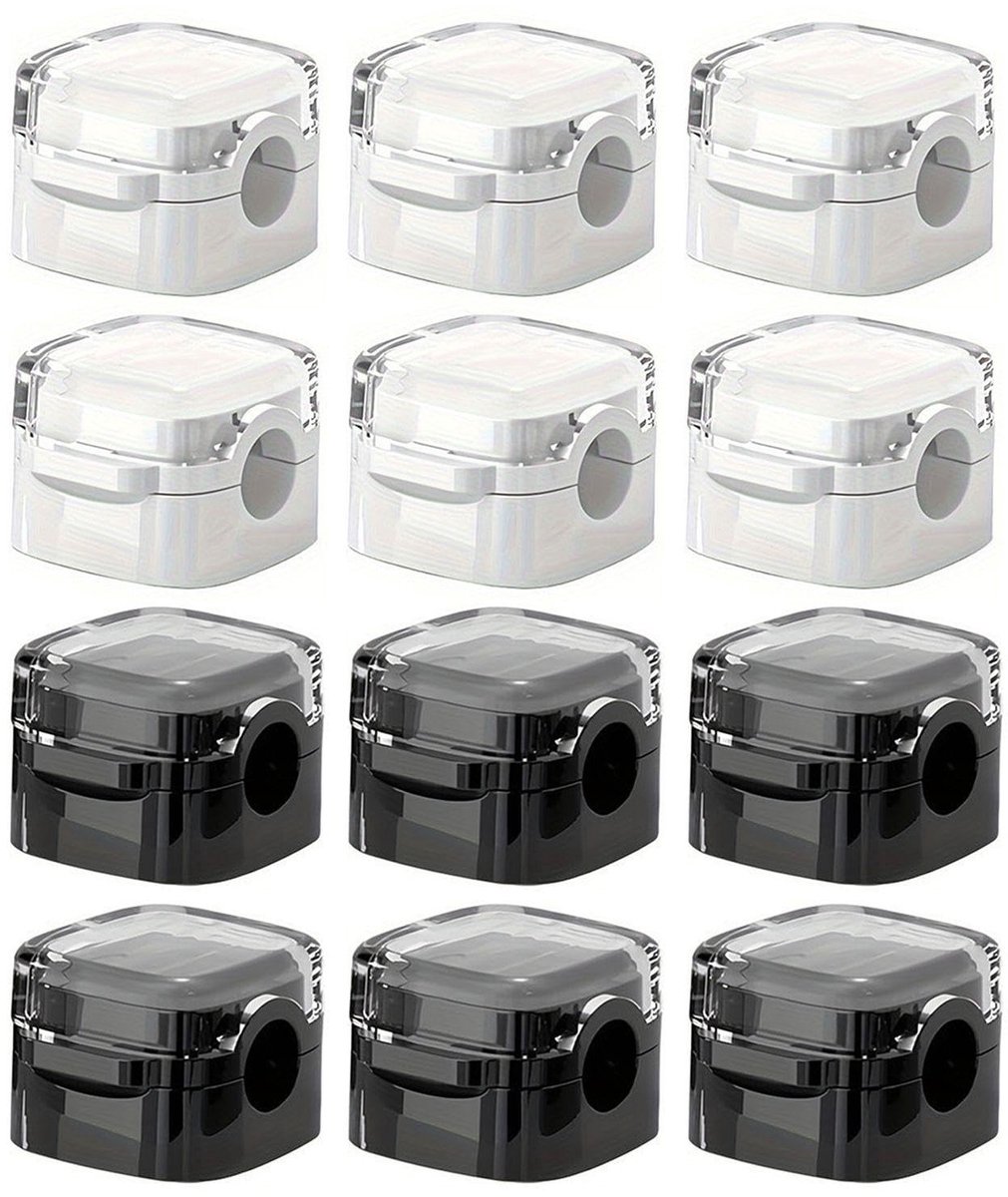 Dailygoods- Kabelclip Magnetisch - 12 Stuks - Zelfklevend - Kabelorganisator - Geschikt Voor Bureau/Kasten - Zwart/Wit - Duurzaam Plastic - Kabelorganizer