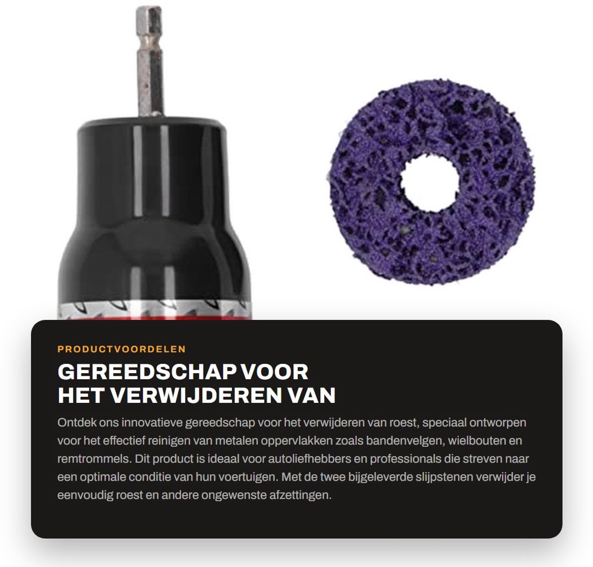 Dailygoods- Wielnaafreiniger Snelle Roestverwijdering - Roestverwijderaar - Metaalafzetting Verwijderaar - Slijpstenen - Gereedschap - Efficiënte Reiniging