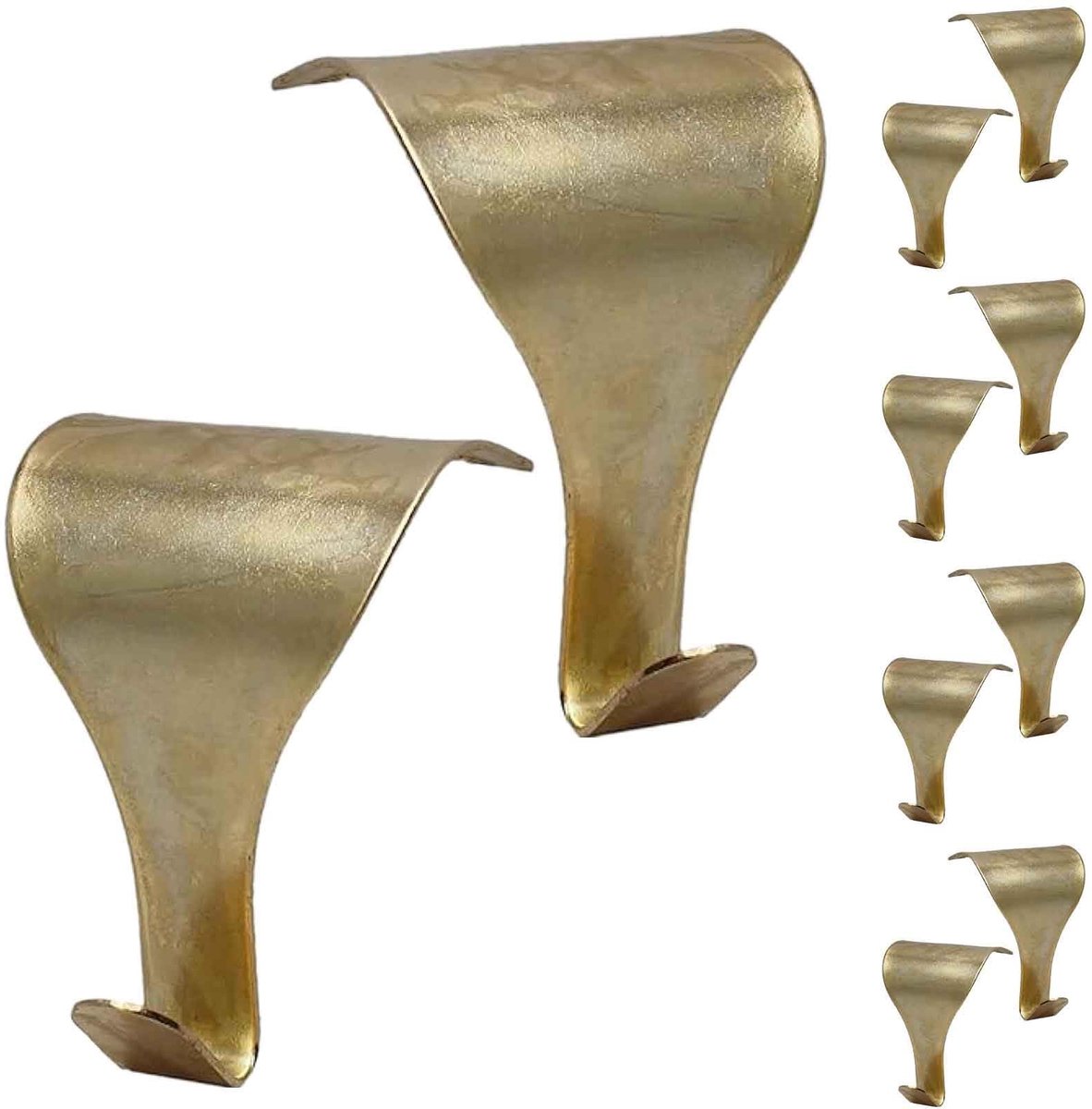 Dailygoods- Lijsthaak Heavy Duty - 10 Stuks - Messing Verguld - Voor Dado Fotorails - 3,2 x 4,8 cm - Stevige Grip - Fotorailhaak