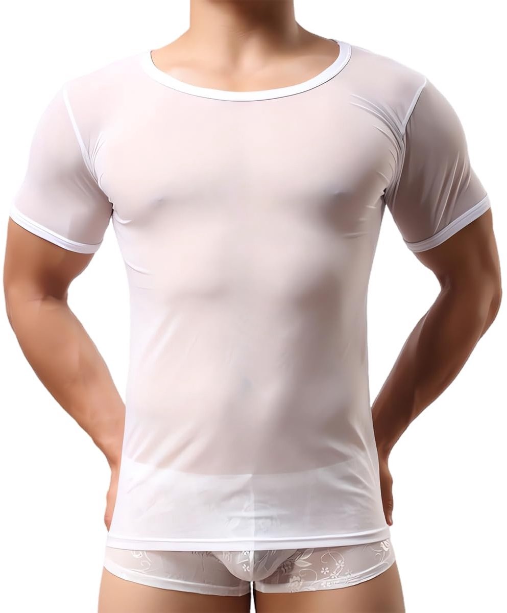 Dailygoods- Mesh T-shirt - Ademend - Sexy Doorzichtige Tanktop - Korte Mouwen - Sneldrogend - Lichtgewicht Materiaal - Comfortabele Pasvorm - Onderhemd