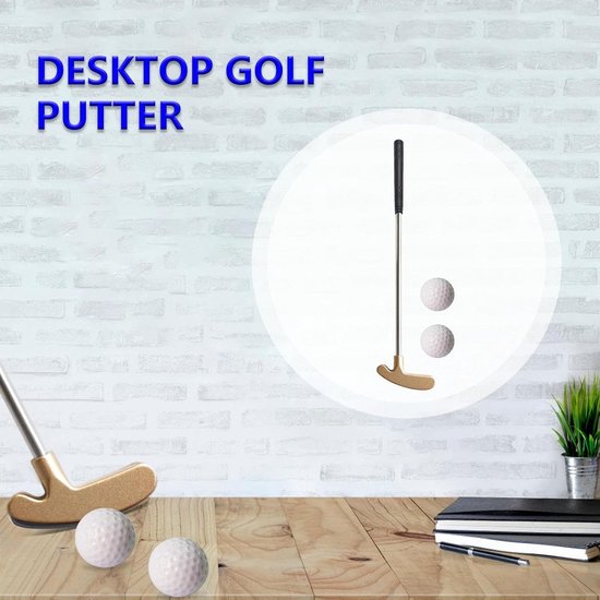 Mini Golf Putter - Trainingsclub - Indoor oefenen - Twee-weg ontwerp - 158 cm steel - Goud van MINI — afbeelding 5