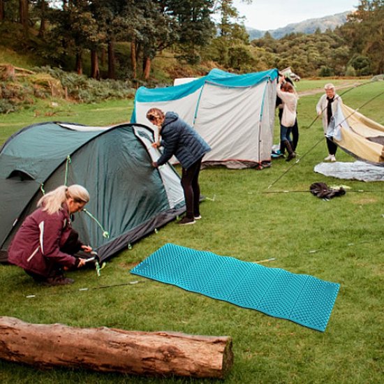 Kampeer Slaapmat - Picknick Kleed - Outdoor Avonturen - Eierbak Ontwerp - 190 x 57 cm - Groen Blauw — afbeelding 2