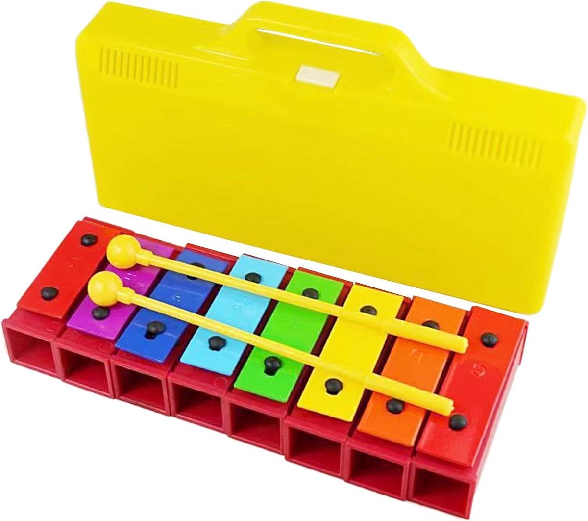 Kinder Xylofoon - Metalen Toetsen Instrument - Muziek Leren - Standaard Toonladder - 37x13x4 cm - Meerdere Kleuren