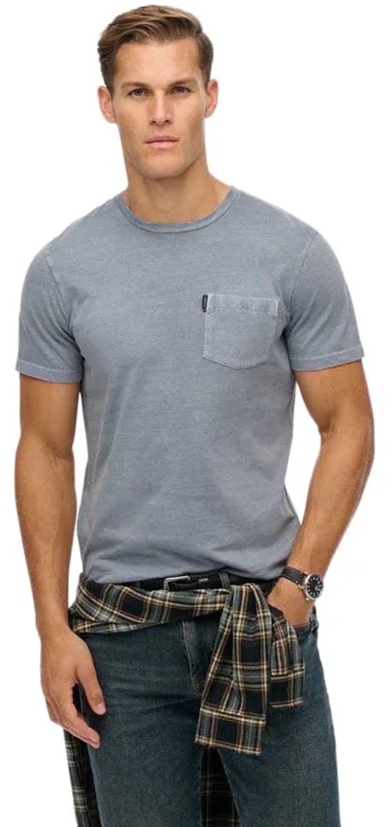 Superdry Klassiek Essential T-shirt met borstzakje Heren T-shirts Denim
