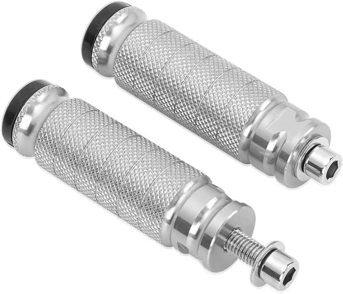 Motorfiets Voetsteunen - Universele Pegs - Comfortabel Rijden - CNC Aluminium - 93 mm Lengte - Zilver