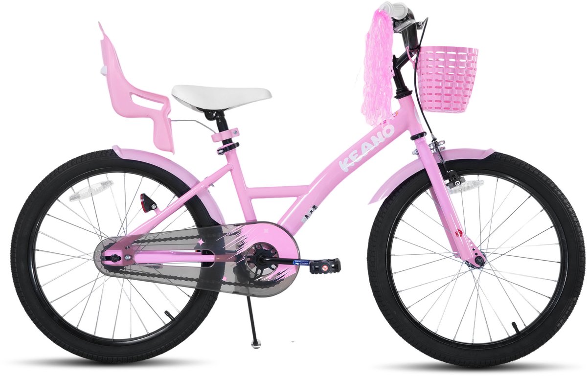 Joystar Zinnia Kinderfiets – 20 Inch – Met Mandje & Slingers – Bel – Terugtraprem – Roze - Geschikt voor buitenactiviteiten in de lente