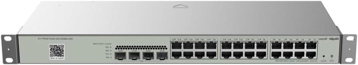 Managed Cloud Switch - Layer 2 Switch - Netwerk Beheer - 24 Gigabit Poorten - 4 SFP Poorten - Zwart