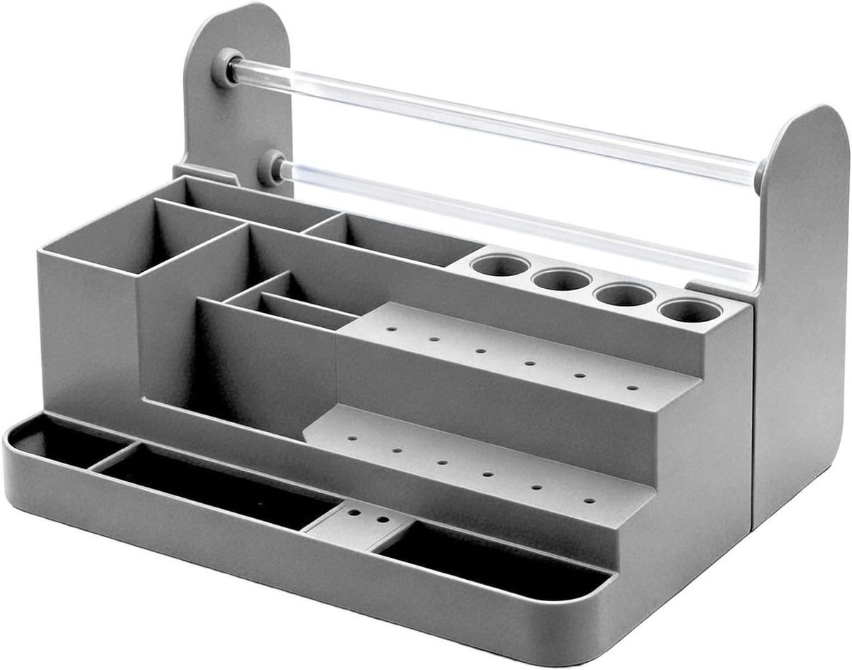 Schroevendraaierhouder - Gereedschapsrek Organizer - Werkbank Organiseren - Speciale Vakken - 7.8D x 14.3B x 7.8H cm - Zilver
