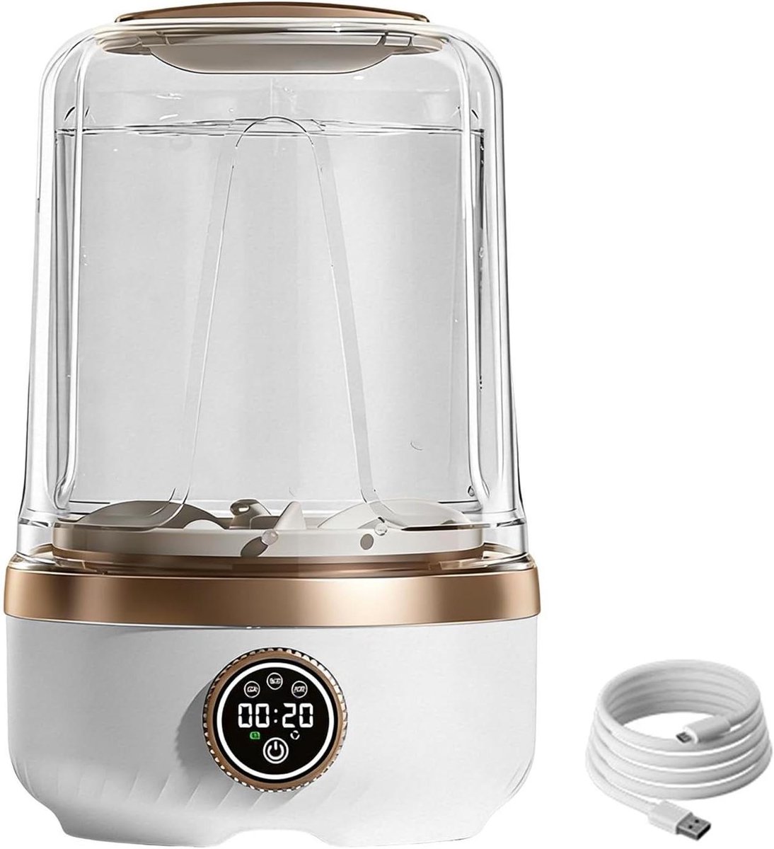 Draagbare Wasmachine - Mini Wasmachine - Kleding Wassen - USB Oplaadbaar - 2 Liter - Wit