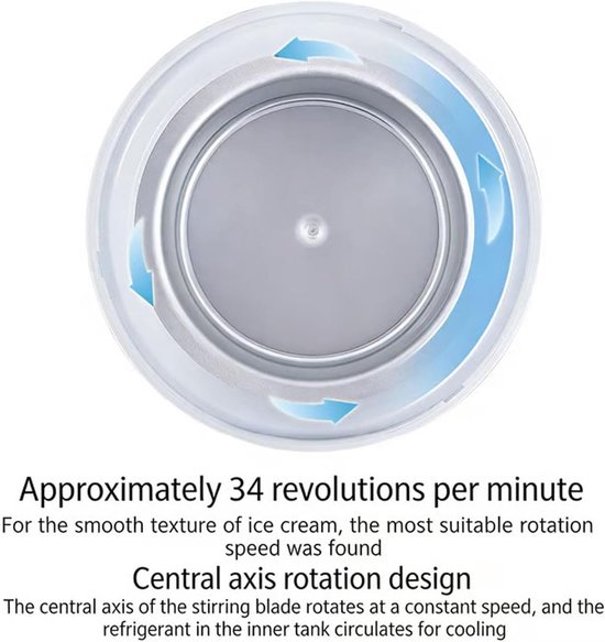 Compacte ijsmaker - Sorbetmachine Yoghurtmaker - Zelf ijs maken - Snelle bereiding 15 min - Niet gespecificeerd - Blauw — afbeelding 5