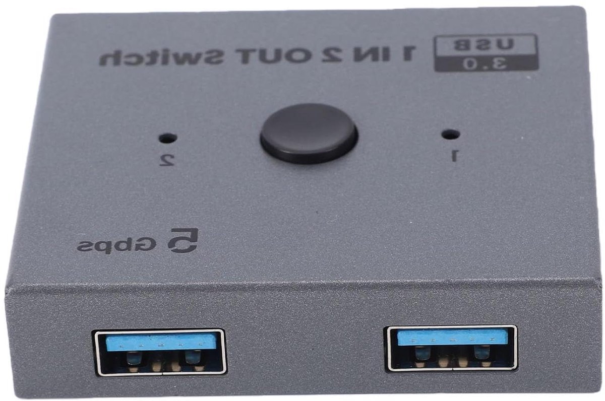 USB 3.0 Switcher - USB Delen Apparaat - Apparaten Delen - Bidirectioneel Delen - 5 Gbps - Aluminium