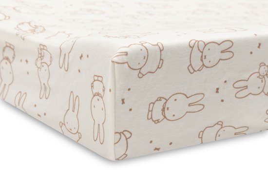 Jollein Wickelauflagenbezug Jersey 50x70cm Miffy Moments - Light Terra — afbeelding 4