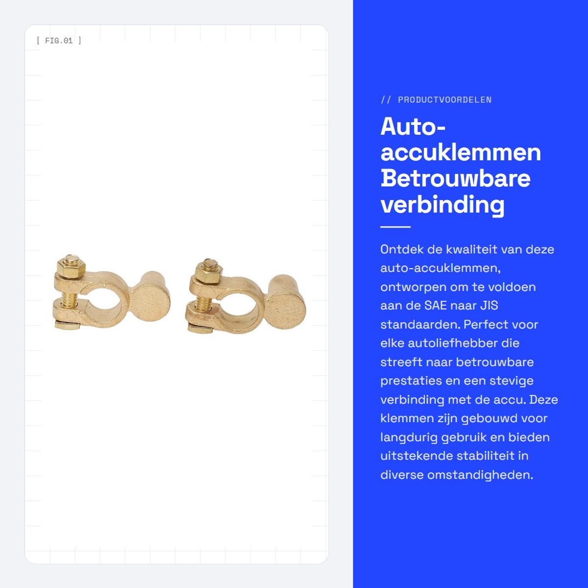 Dailygoods - Auto-accuklemmen - Betrouwbare verbinding - Compact formaat - Duurzaam materiaal - Geschikt voor auto-accu's - Model...